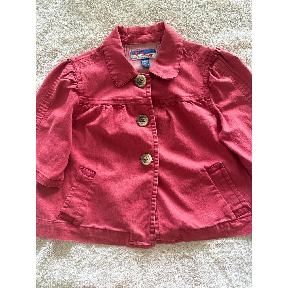 Vintage Twan Pink Swing Jacket Size 18/20 | Cottagecore Puff Sleeve Button Front - Picture 10 of 10